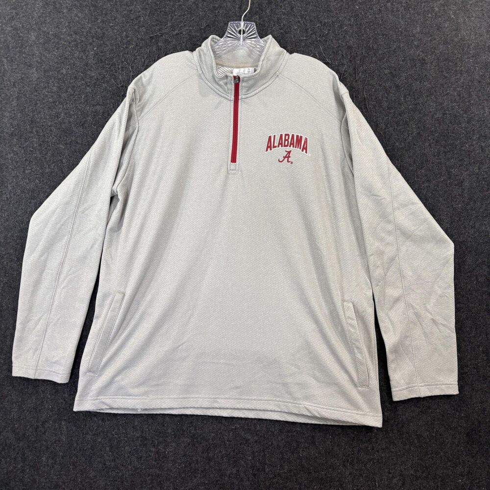 Alabama Crimson Tide Pullover Men's XL Gray Champion 1/4 Zip Bama Football